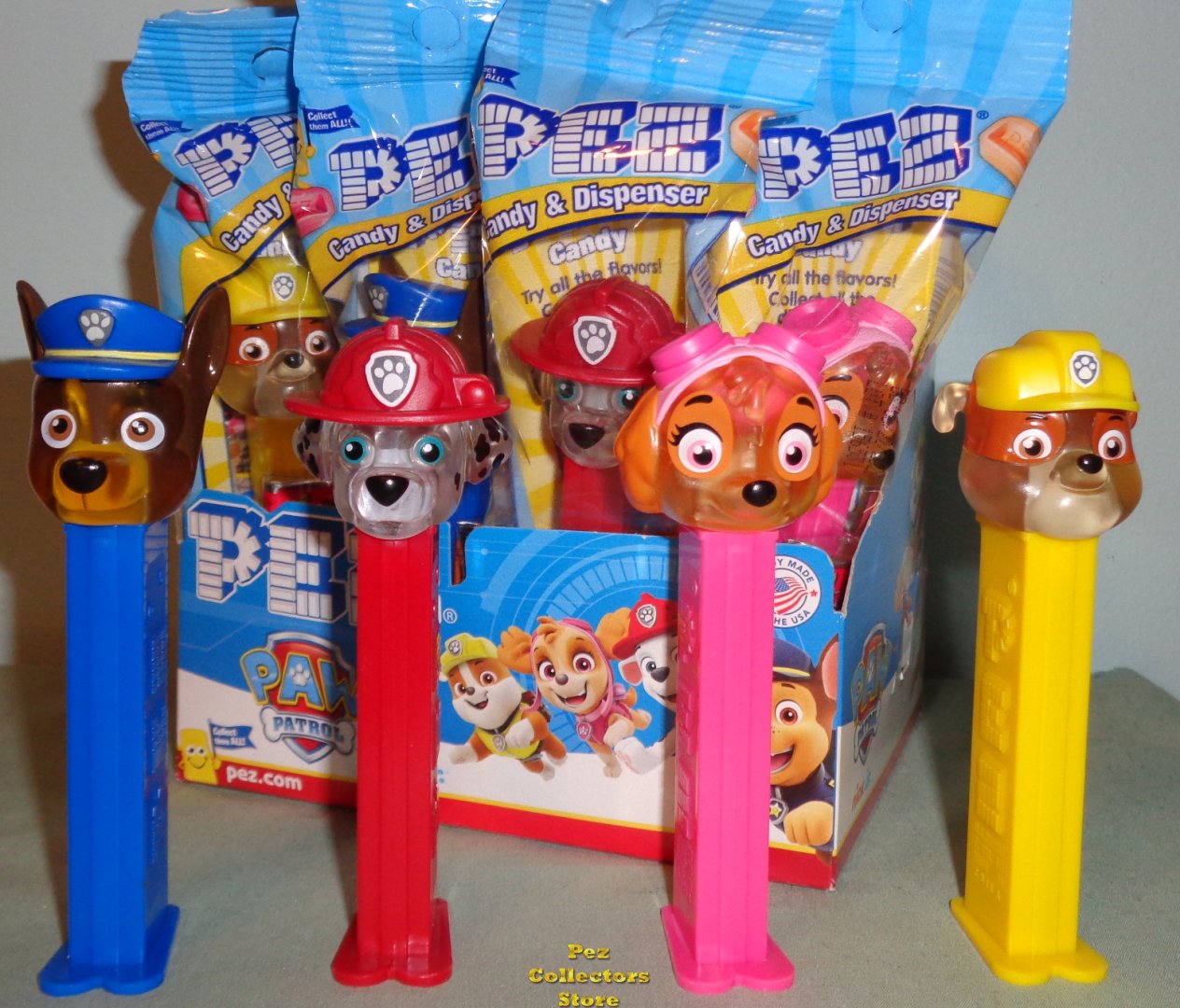 (image for) Paw Patrol Crystal Chase, Marshall, Skye and Rubble Pez MIB - Click Image to Close