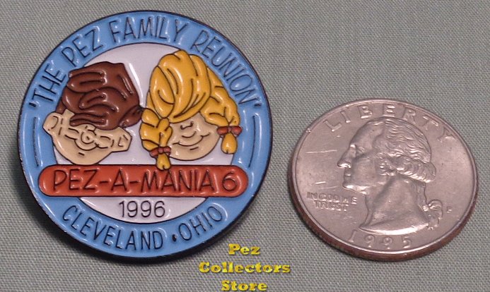 (image for) 1996 Pezamania 6 Pez Family Reunion Light Blue Edge Lapel Pin