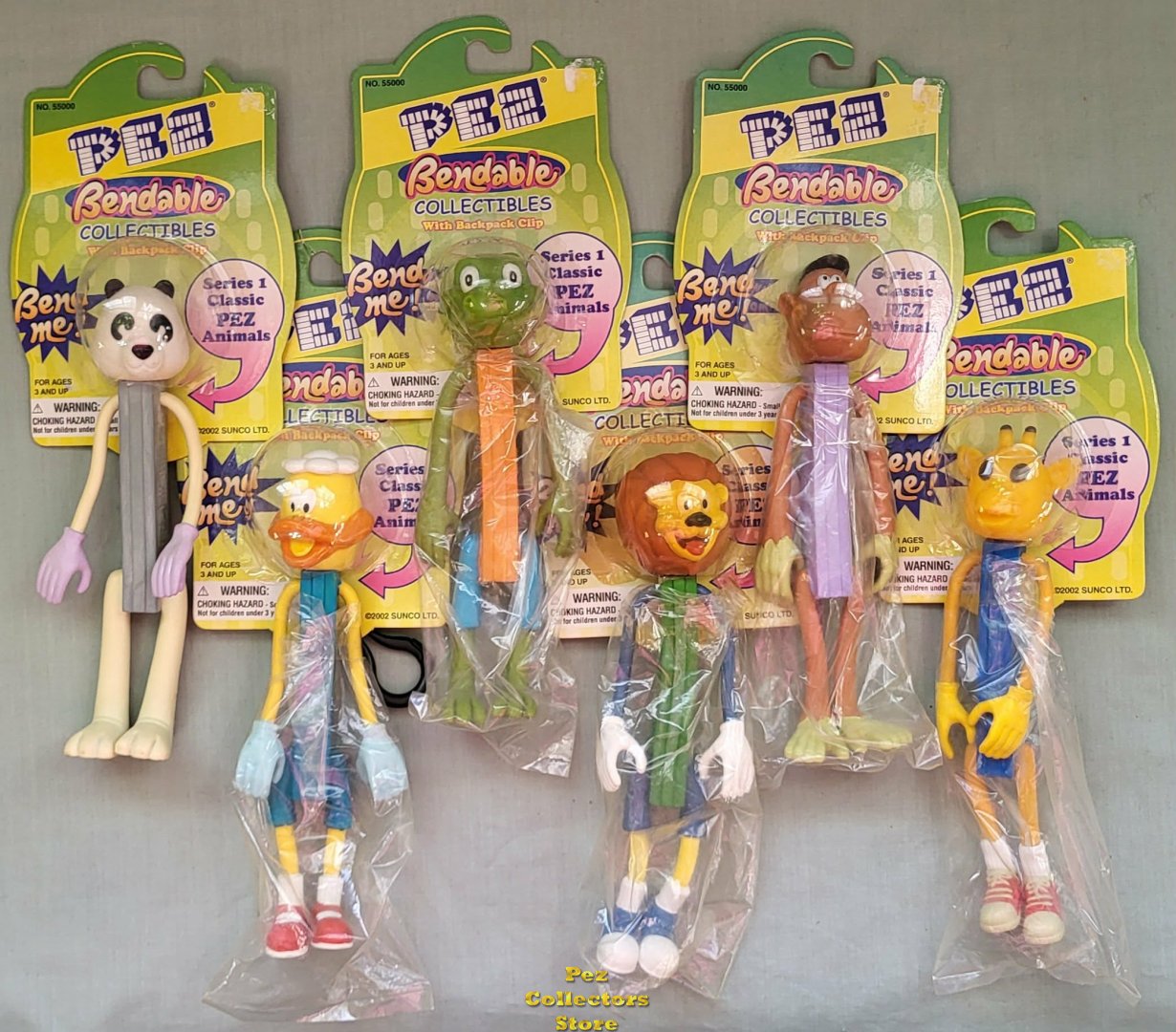 (image for) Pez Bendable Collectibles with Backpack Clip Series 1 Animals Set of 6 MOC