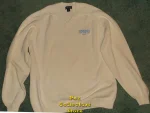Mens PEZ Employee V Neck Sweater with light Blue logo XL
