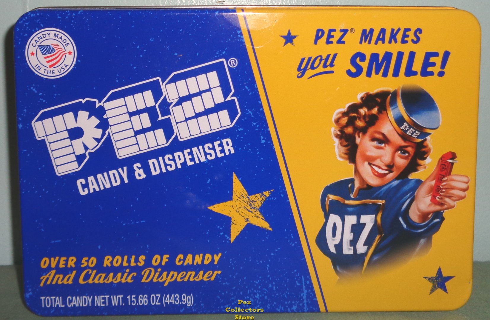 (image for) Pez Makes You Smile Pez Girl Empty Candy Tin - Click Image to Close