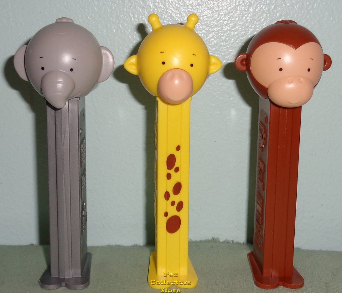 (image for) Pezimal Pez - Elephant, Giraffe and Monkey Pez LOOSE