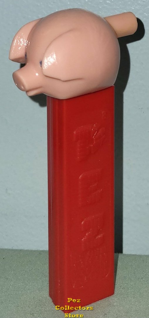 MMM Pig Merry Music Maker Whistle No Feet Pez Greenish Blue Tint Sleeve