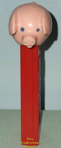 (image for) MMM Pig Merry Music Maker Whistle No Feet Pez Greenish Blue Tint Sleeve