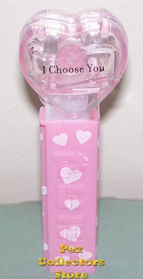 (image for) 2008 Pink Crystal Valentines Heart Pez - I Choose You Loose - Click Image to Close