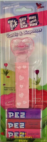 (image for) 2008 Pink Crystal I Choose You Heart Pez - Red Block Font MOC