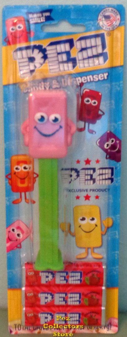 (image for) Strawberry - Pink Candy Brick Mascot Pez MOC Retired - Click Image to Close