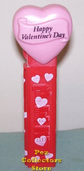 (image for) 2003 HVD Heart Pez Pink on Red printed stem loose