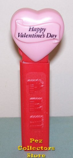 (image for) 1996 Original Happy Valentines Day Heart Pez Pink on Red MIB