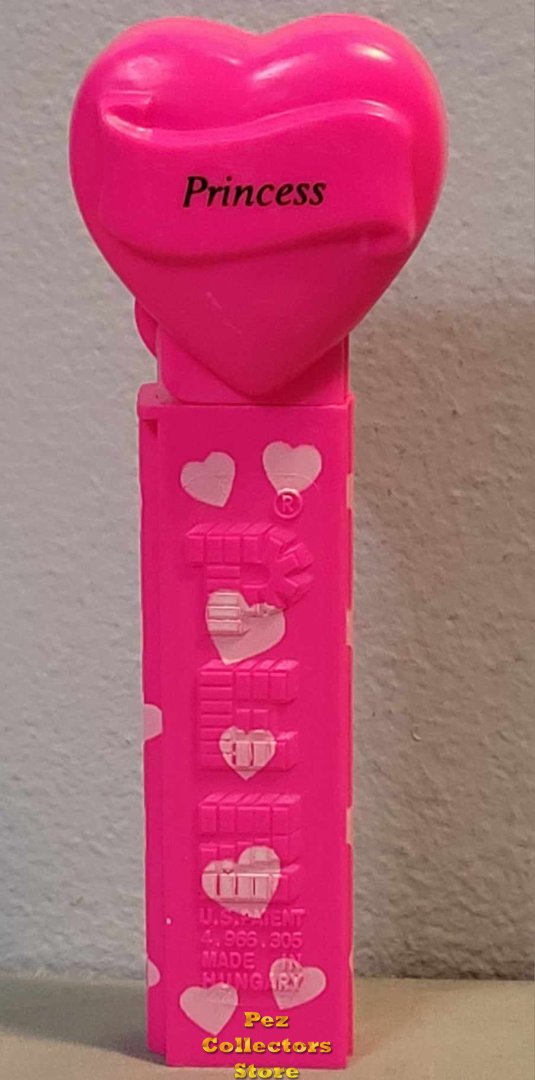 (image for) 2005 Princess Heart Pez Neon Pink printed stem Loose