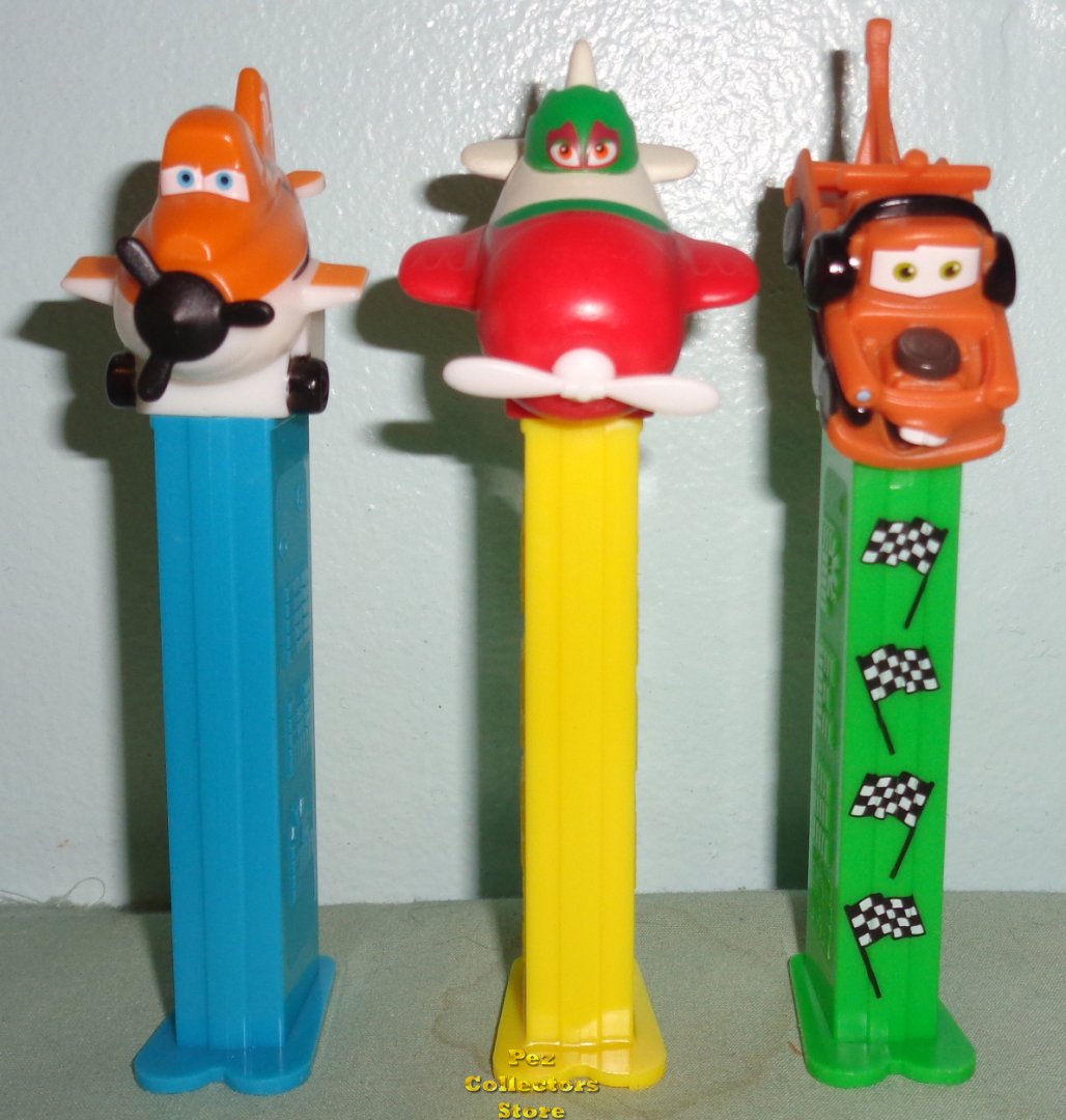 (image for) Dusty with wheels, El Chupacabra and Race Flag Mater Pez Loose - Click Image to Close