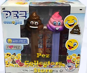 (image for) Brown Poop and Rainbow Poop Emojis Pez Twin Pack
