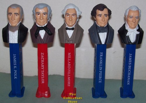 (image for) LOOSE USA Presidential Pez Series Volume 3 Set - 1845 to 1861