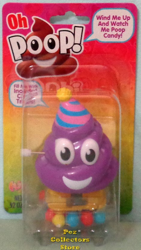 (image for) Oh Poop! Purple Poop Party Hat Emoji Windup Walking Pooper MOC