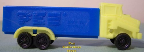 (image for) D Series Truck R2 Yellow Cab on Blue Trailer Pez