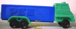 D Series Truck R3 Green Cab on Blue Trailer Pez