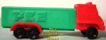 D Series Truck R3 Red Cab on Green Trailer Pez