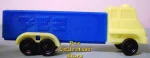 D Series Truck R3 Yellow Cab on Blue Trailer Pez