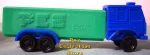 D Series Truck R4 Blue Cab on Green Trailer Pez
