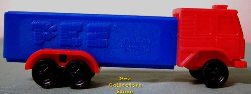 (image for) D Series Truck R4 Red Cab on Blue Trailer Pez