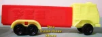 D Series Truck R4 Yellow Cab on Red Trailer Pez