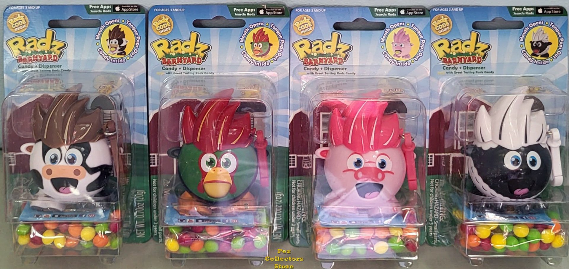 (image for) Radz Barnyard Set of 4 Cow, Rooster, Pig and Lamb MOC