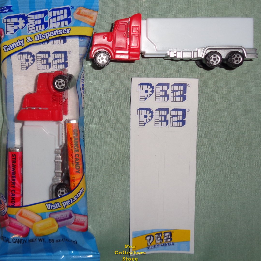 (image for) Smoke Stack V Grill Red Cab Blank Pez Truck DIY Stickers MIB - Click Image to Close