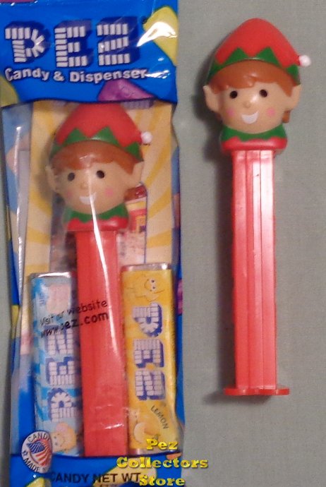 (image for) 2018 Red with Green Trim Elf Christmas Pez MIB - Click Image to Close