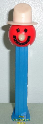 (image for) Red Face Snowman Misfit Pez on Blue Stem Loose
