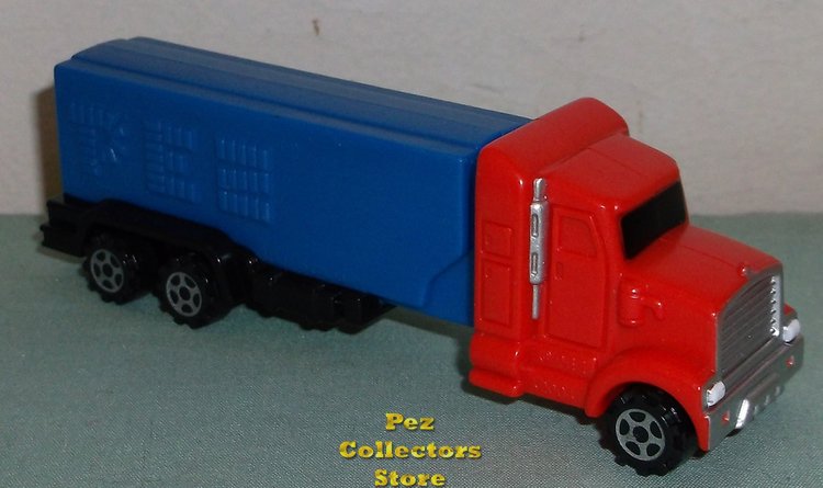 (image for) Red Cab Small Stacks on Blue trailer Rigs Truck Pez Loose