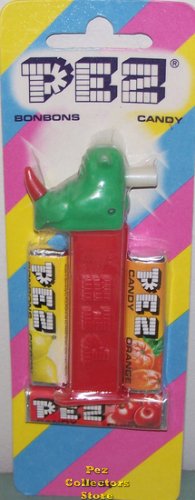 (image for) MMM Rhino Pez Mint on Halo Striped Card