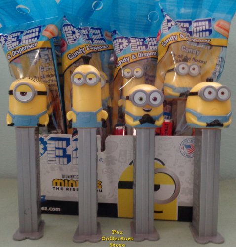 (image for) Minions Rise of Gru Pez Set Stuart, Kevin, Bob, and Otto MIB