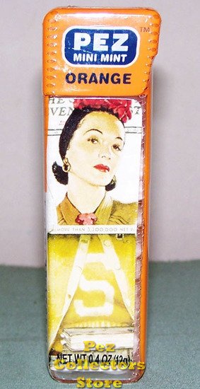 (image for) Empty Rockwell Glamour Girl Pez Mini Mint - Orange