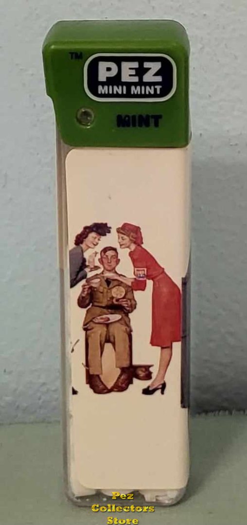 (image for) Empty Rockwell USO Volunteers Pez Mini Mint - Green - Click Image to Close