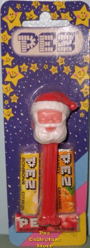 (image for) Closed Eye Santa pez on Starry and Striped Card