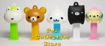 (image for) Set 033 San-X Mini Pez Dispenser set of 5 with Black Pig