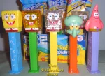 SpongeBob Bubbles, Glitter, Crystal, Pat & Squidward Pez MIB