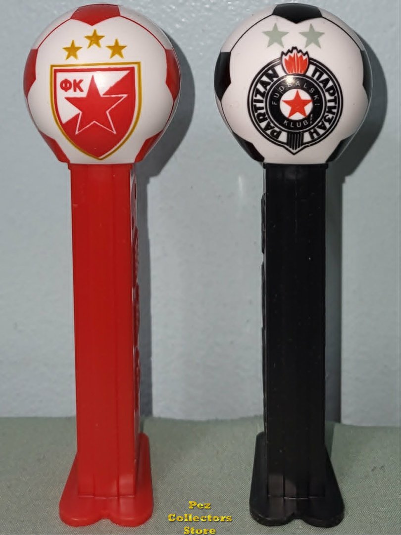 (image for) 2026 Limited Edition Serbia FC Redstar and Partisan Soccer Ball Pez Pair Loose