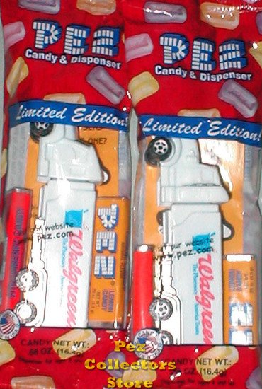 (image for) Set of 2 Limited Edition Walgreens Pez Trucks MIP - Click Image to Close