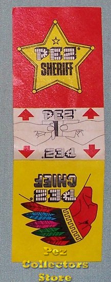(image for) Sheriff and Indian Chief Double Square Vingage Pez Stickers - Click Image to Close