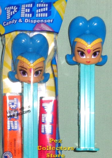 (image for) Shine the Blue Hair Genie Pez MIB - Click Image to Close
