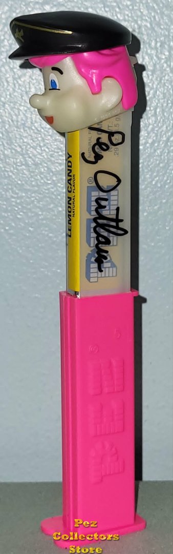 Modal Additional Images for Steve Glew Pez Outlaw Signed GITD Pilot Pez Pal with Pink Hair on Pink Stem