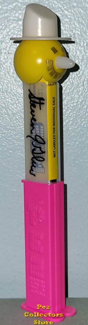 (image for) Steve Glew Pez Outlaw Signed Misfit Snowman Pez on Pink Stem Loose