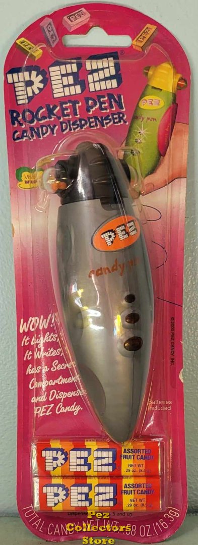 (image for) US Silver Pez Rocket Pen Retired MOC
