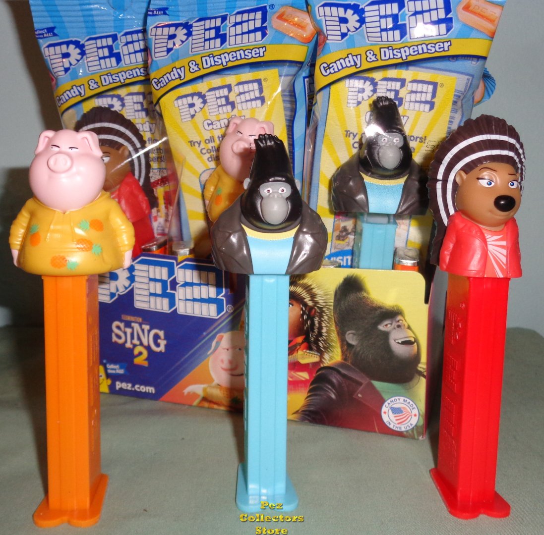 (image for) Sing 2 Pez Set Gunter, Johnny and Ash Mint in Bag - Click Image to Close