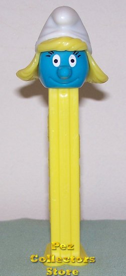 (image for) Smurfs Series I Smurfette Pez with Eyelashes Yellow Hungary Stem