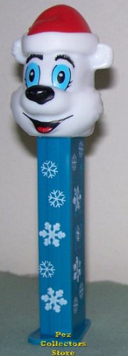 (image for) 2007 Snowflake Stem Christmas Icee Bear With Cap Pez Loose