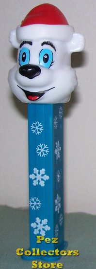 (image for) 2007 Snowflake Stem Christmas Icee Bear With Cap Pez Loose