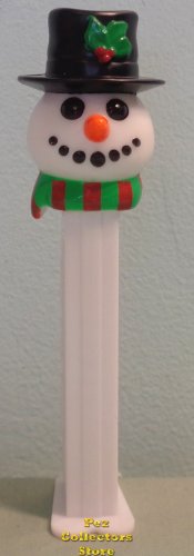 (image for) 2012 Christmas Pez Snowman with Black Hat Striped Scarf Loose