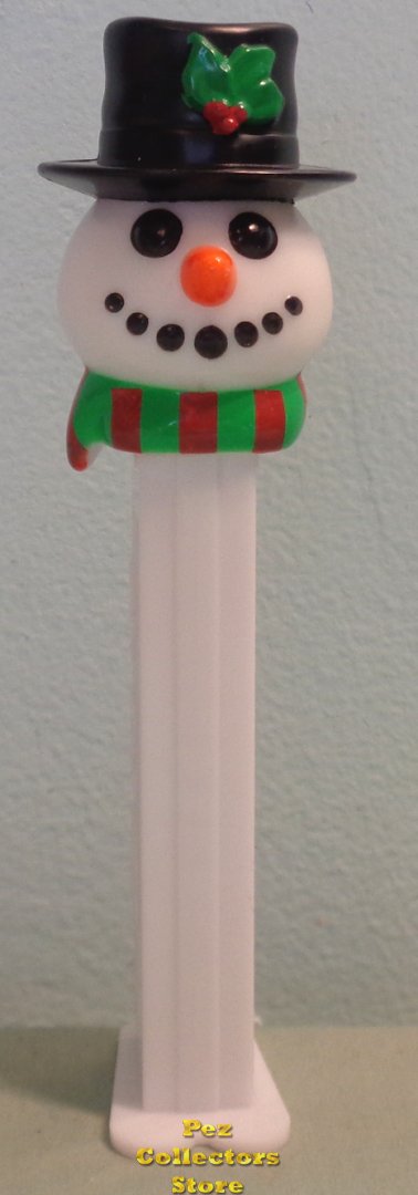 (image for) 2012 Christmas Pez Snowman with Black Hat Striped Scarf Loose